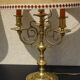 Copper candlesticks adapted as bedside lamps, the pair.