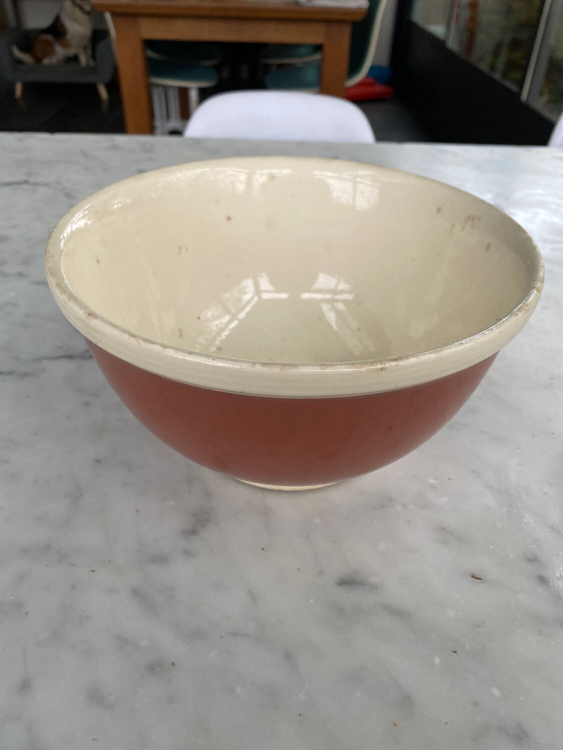 Sarreguemines earthenware salad bowl