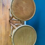 Pair of curved wooden bar stools