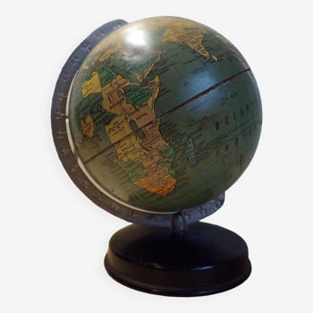Globe terrestre Taride 1950 en tôle lithographiée