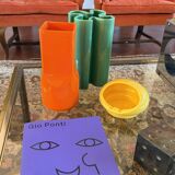 Studio Opi, space age orange ceramic vase, Gabbianelli Italy ca. 1960