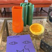 Studio Opi, vase en céramique orange de l'ère spatiale, Gabbianelli Italie ca. 1960