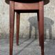 Round pedestal table, wood, vintage, 1950s