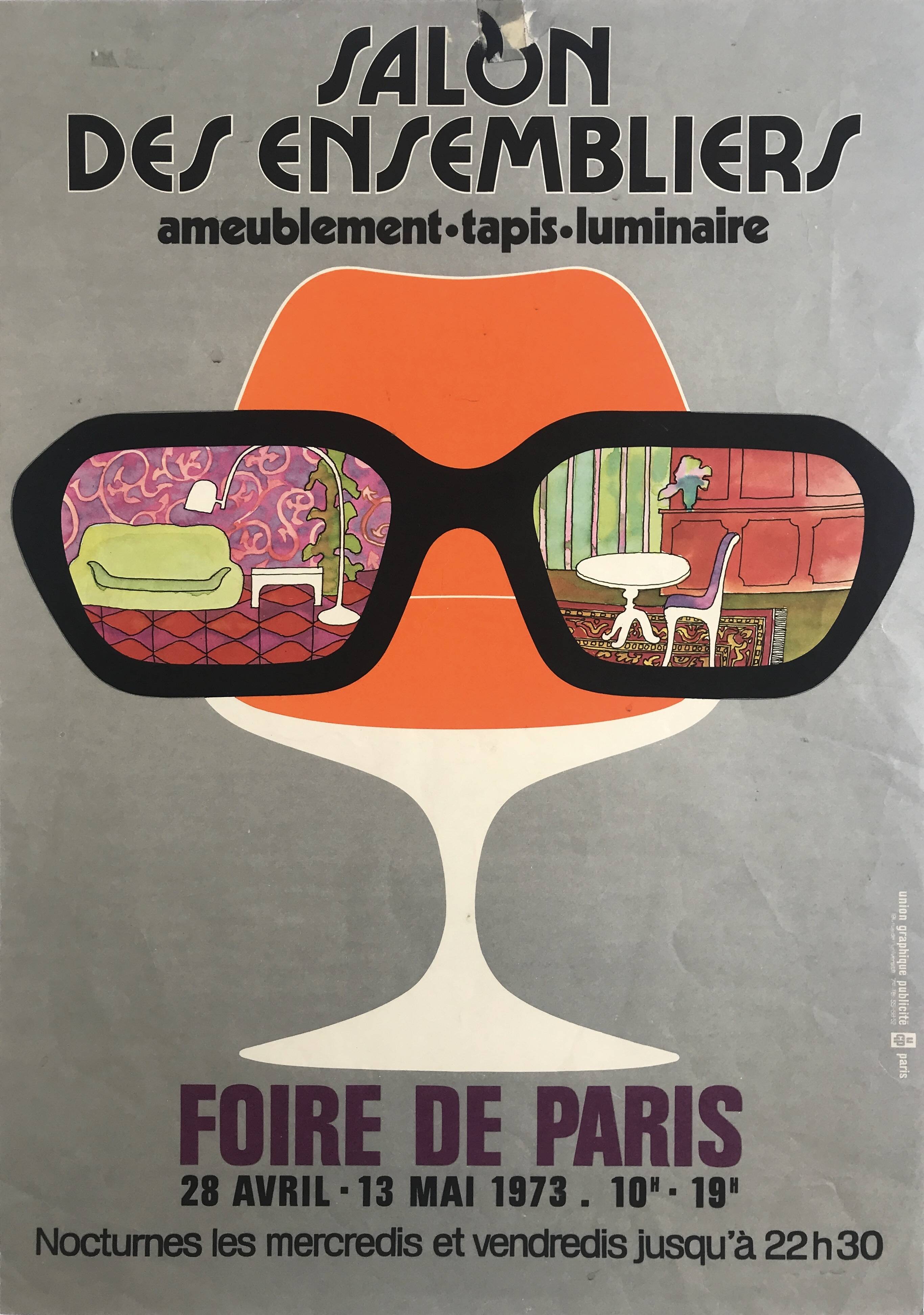 Original design poster of the Salon des assembliers / Foire de Paris, 1973