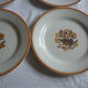 6 plates flat vintage creil montereau eyelets orange