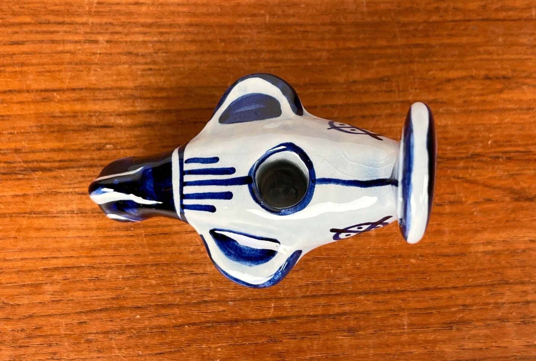 Ceramic bird candlestick from the Danish mid-century studio of Søholm, 1960s.