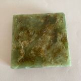 Cigarette box and ashtray in green onyx
