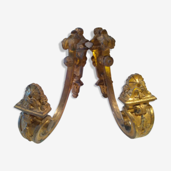 Paire de porte-embrasses bronze doré XIXe