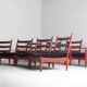 Ensemble XL de 8 chaises longues vintage, Belgique 1960