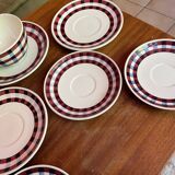 Set of coffee/tea cups and small vintage tile bowls Villeroy & Boch