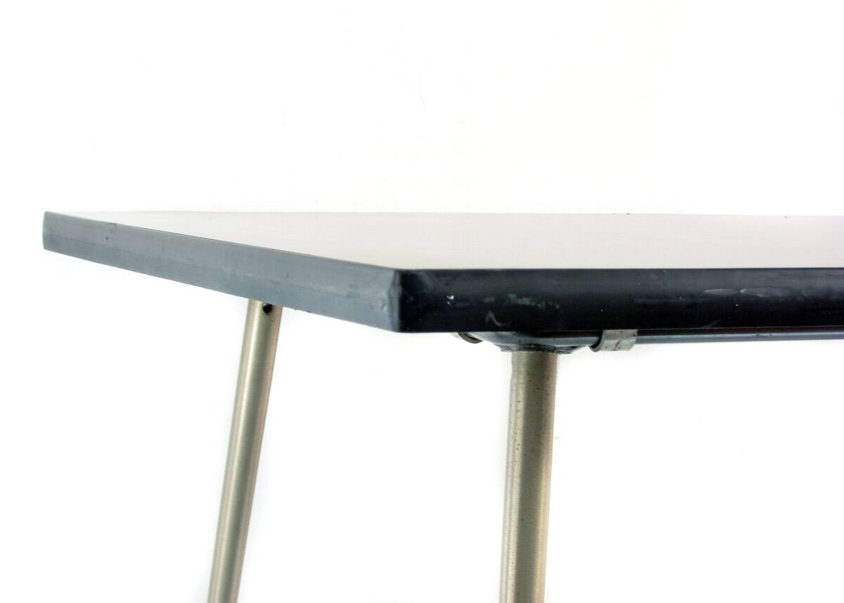 1960s Modernist Side Table in Charcoal Grey Formica