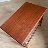 Vintage teak and rope magazine rack coffee table