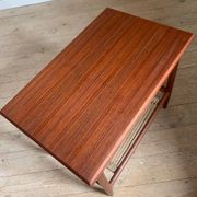 Vintage teak and rope magazine rack coffee table