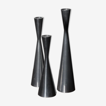 Set of diabolo candlesticks in cast aluminum ⎮Ikea ⎮2000s