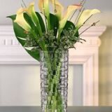 Large crystal wicker mesh vase