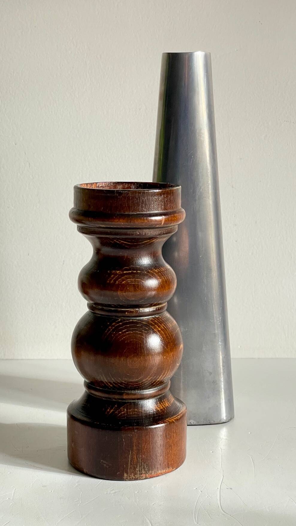 Bougeoirs bois et métal ikea vintage