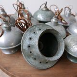 Verdigris Mid-Century Metal Hanging Pendants