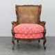 Antique Carved Wing Chair with Cane Sides , Czechoslovakia