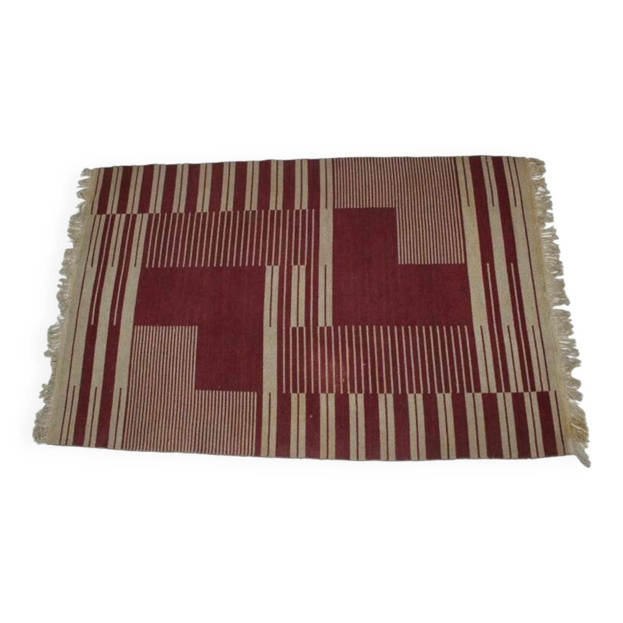 Original Rare Modernist Abstract Geometric Carpet by Antonín Kybal, 1948