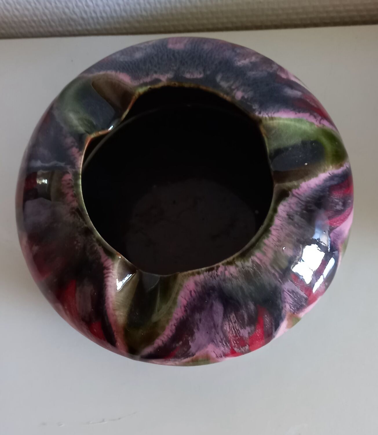 Tidy ashtray enamelled ceramic, signed, Ricard