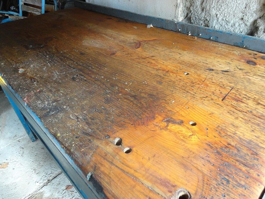 Etabli billot de boucher plateau en bois