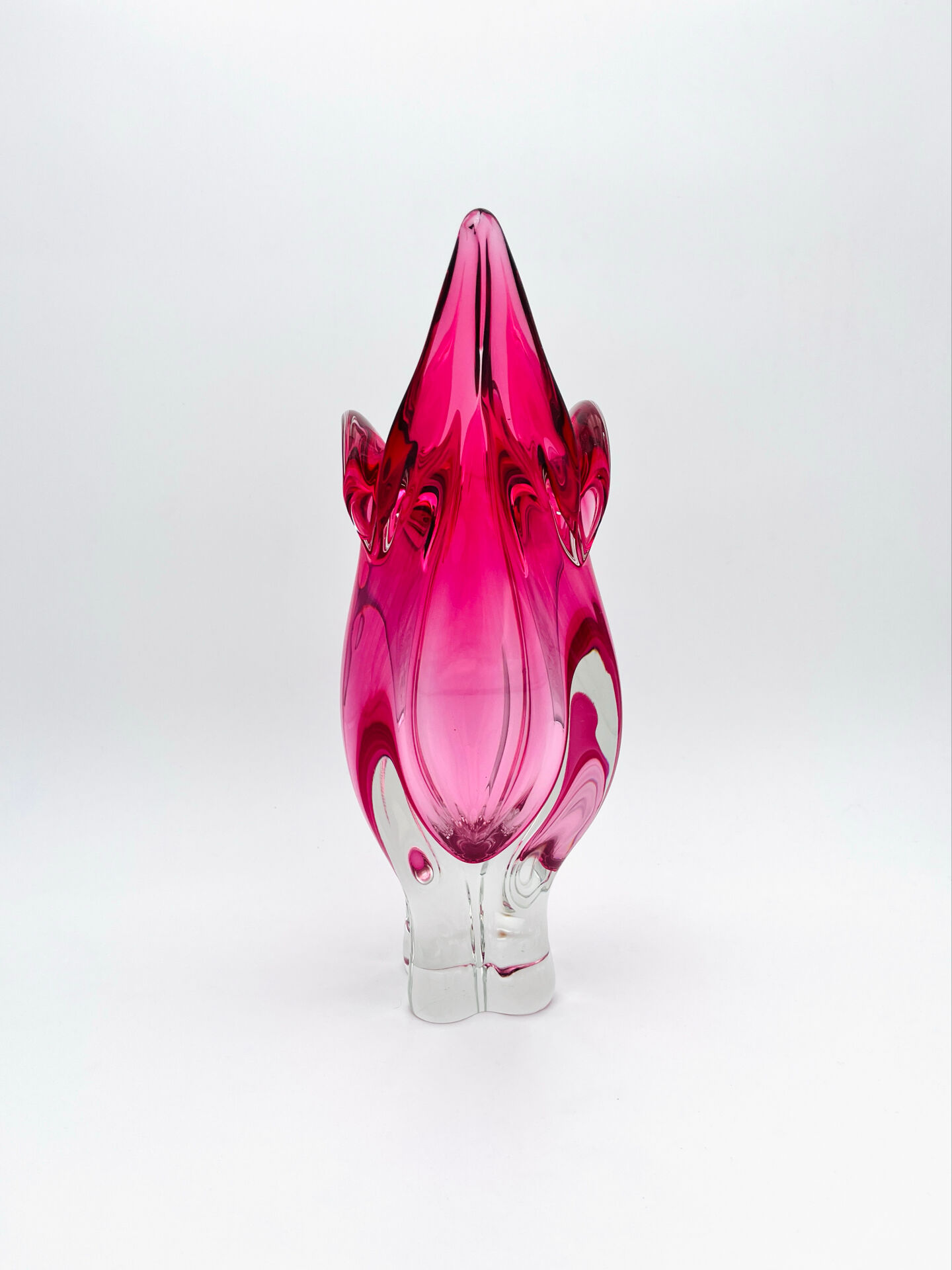 XXL Vase Josef Hospodka Chřibská Bohemian Crystal Rose 60s
