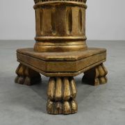 Pair of Gilt Wooden Pedestals with Plaster Decoration, France 19th Century
