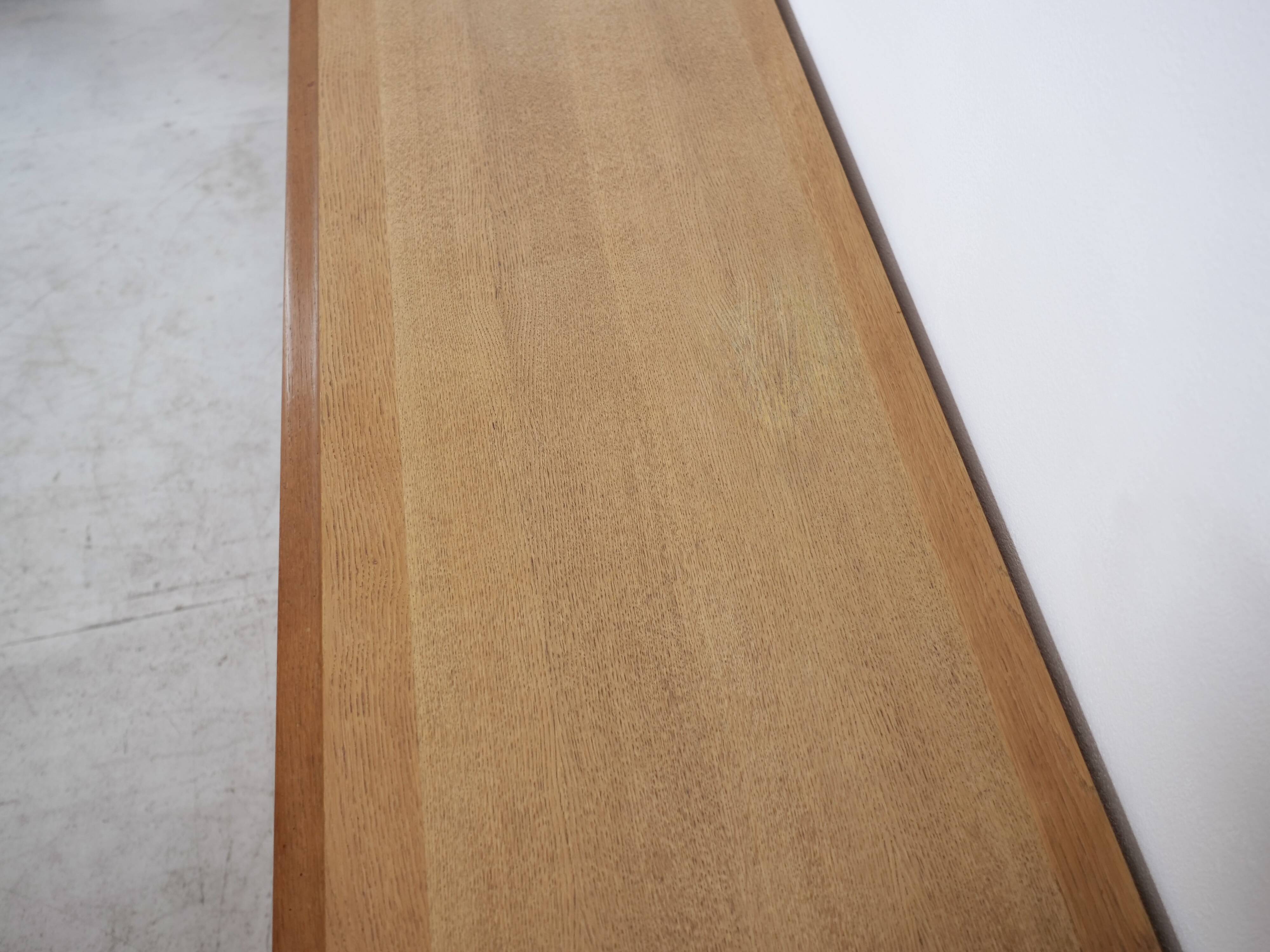 Guillerme and Chambron oak sideboard in light wood in a brutalist style.