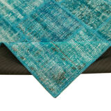 Handwoven Anatolian Contemporary 174 cm x 240 cm Turquoise Patchwork Carpet