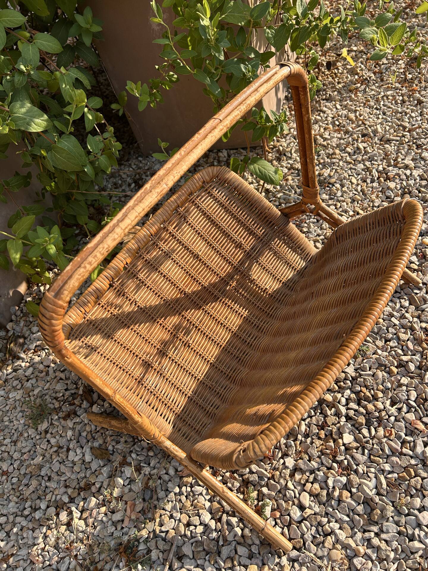 Rattan magazine rack