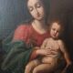 Old painting, oil on canvas, Virgin with Child