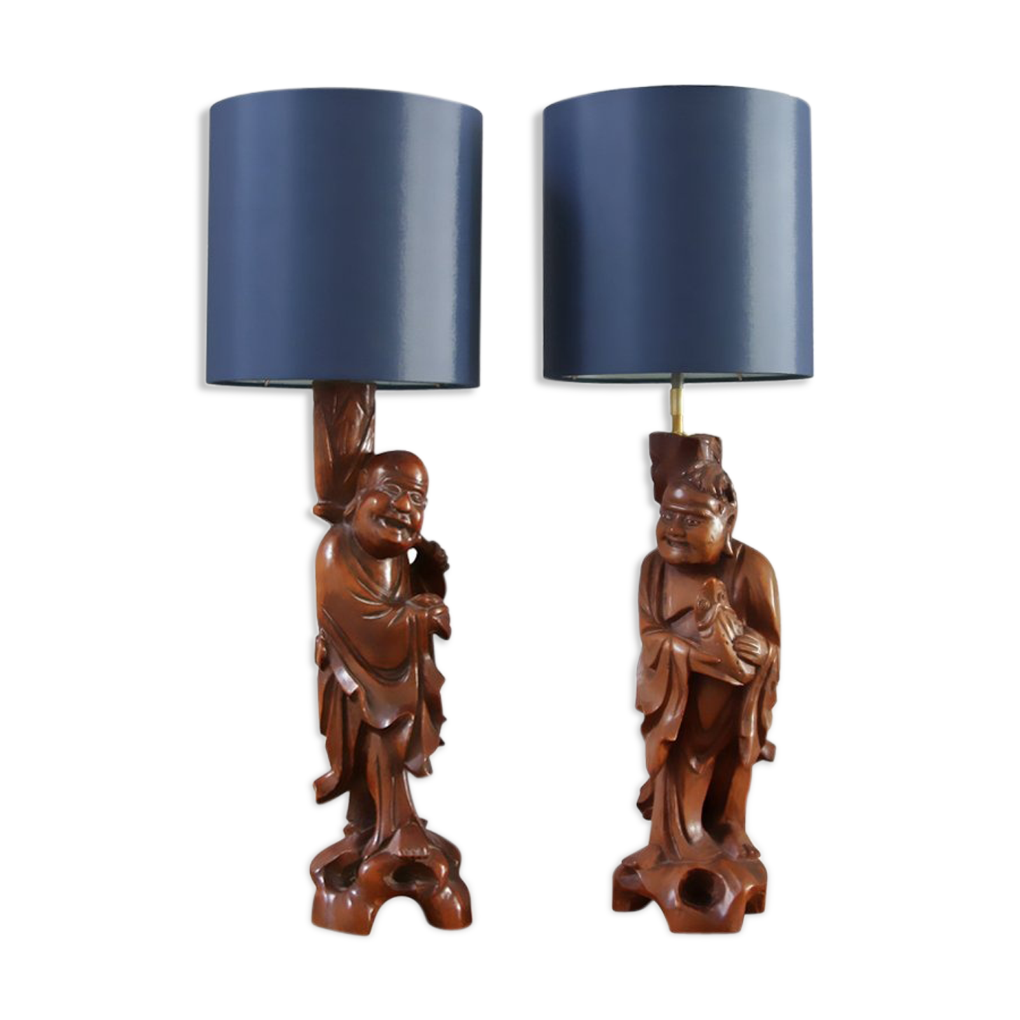 Chinese table lamps pair