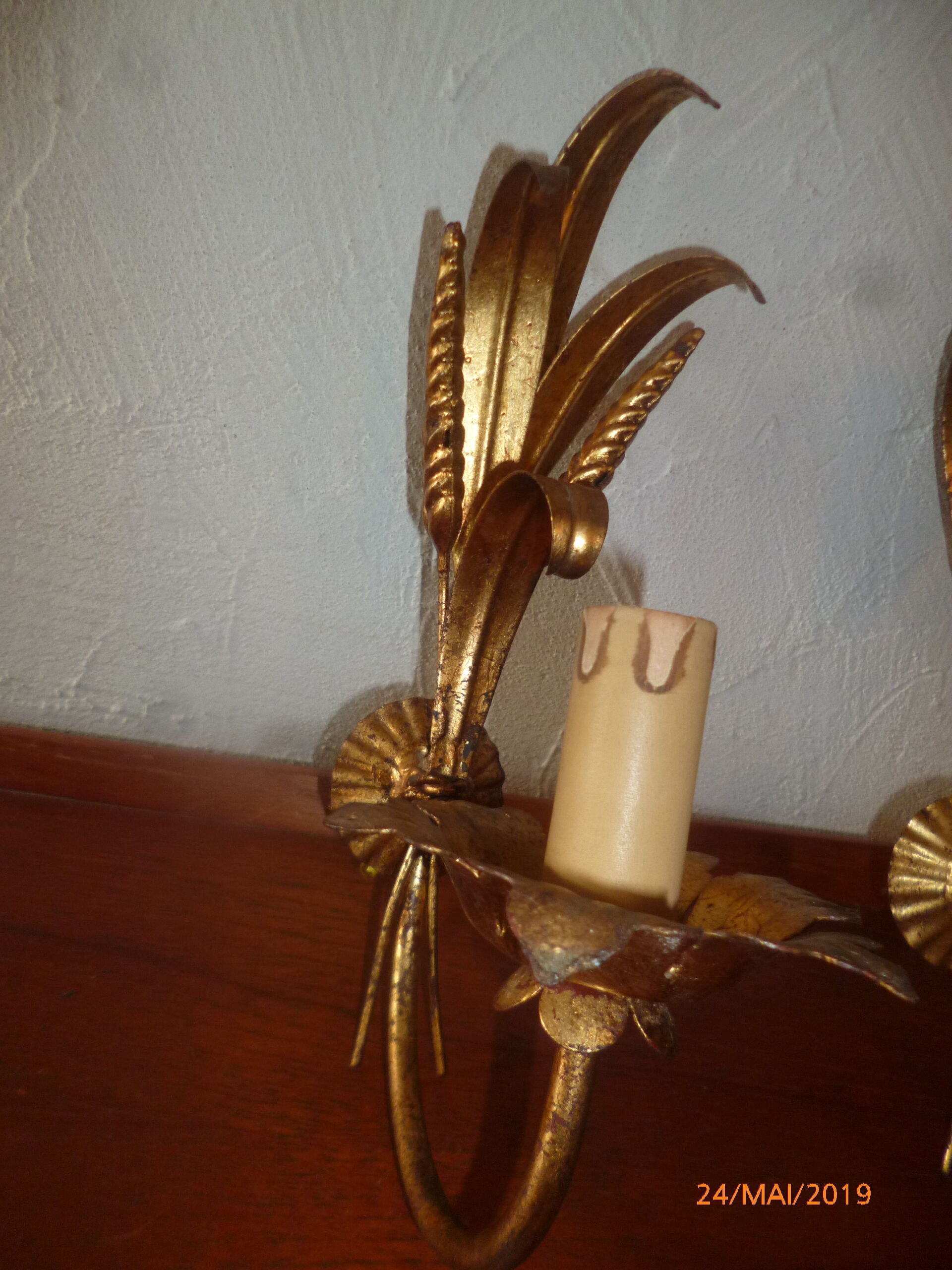 2 wall sconces Golden EPIs of ble 1950 1960