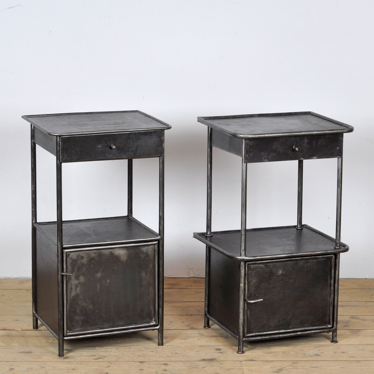 Set iron nightstand, 1920's