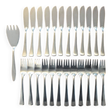 Ménagère à poisson 1970 en inox design par Bouillet Bourdelle, 25pièces