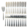 1970 stainless steel fish set designed by Bouillet Bourdelle, 25 pieces