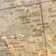 Antique illuminated globe world map made of glass
