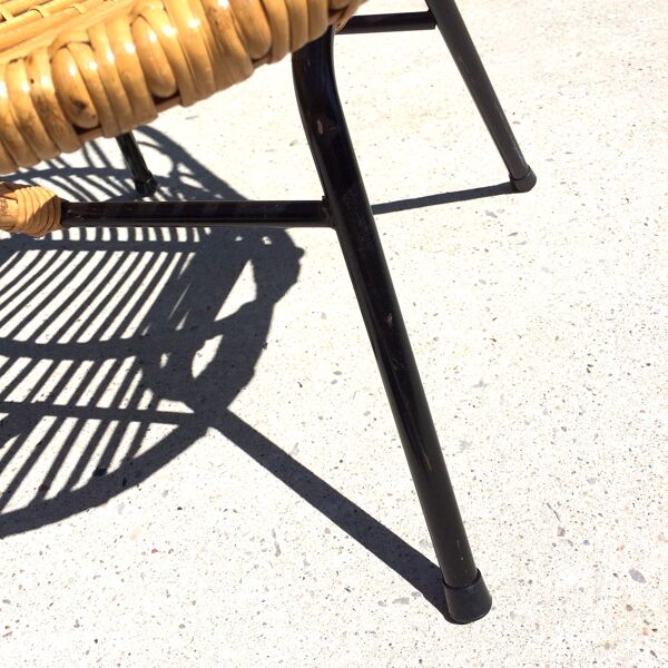 fauteuil en rotin vintage