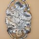 Brass plateau in the shape of vine leaves, large catchall.