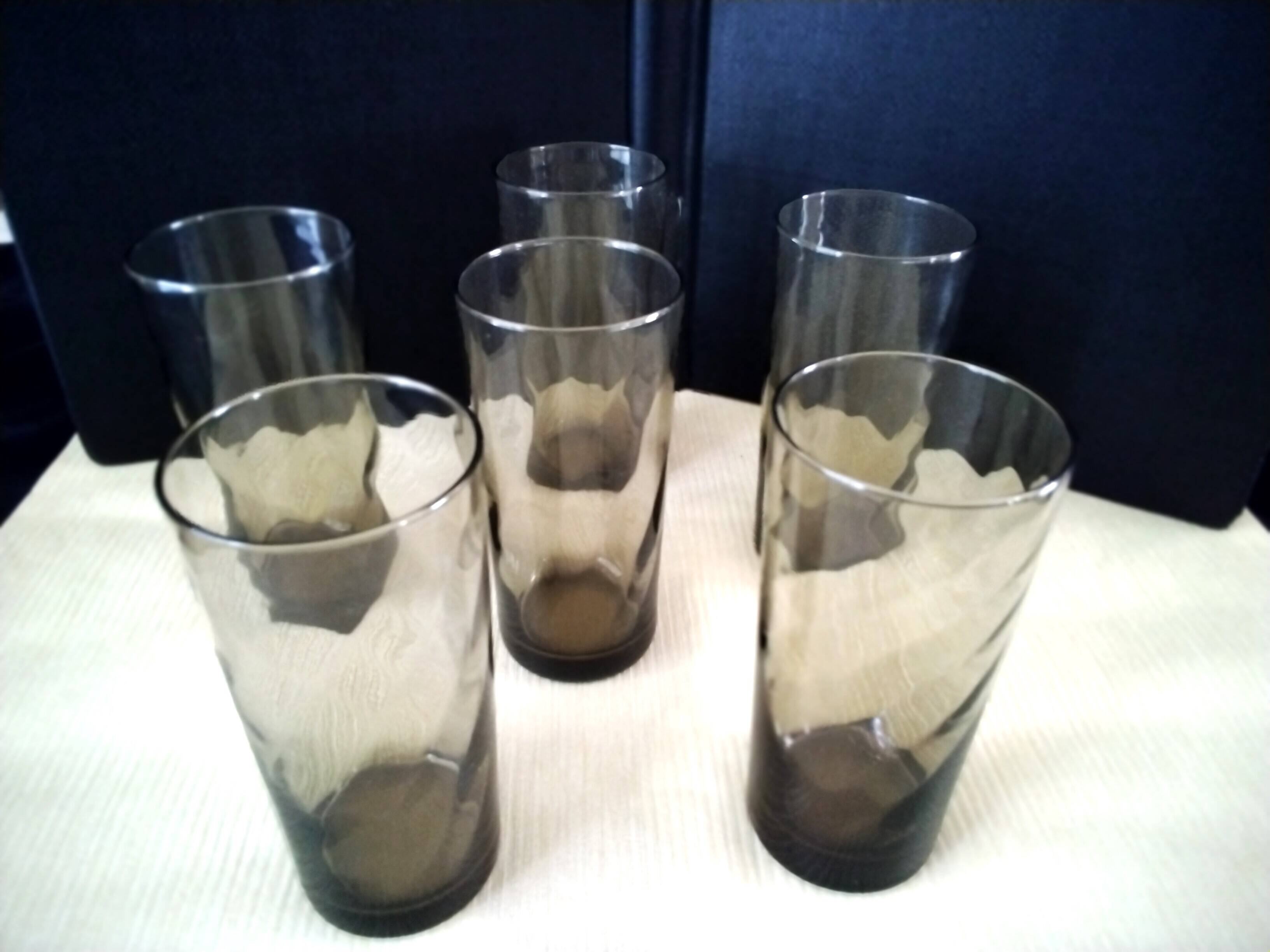 6 Verres couleur fumée Effet torse  Années 70