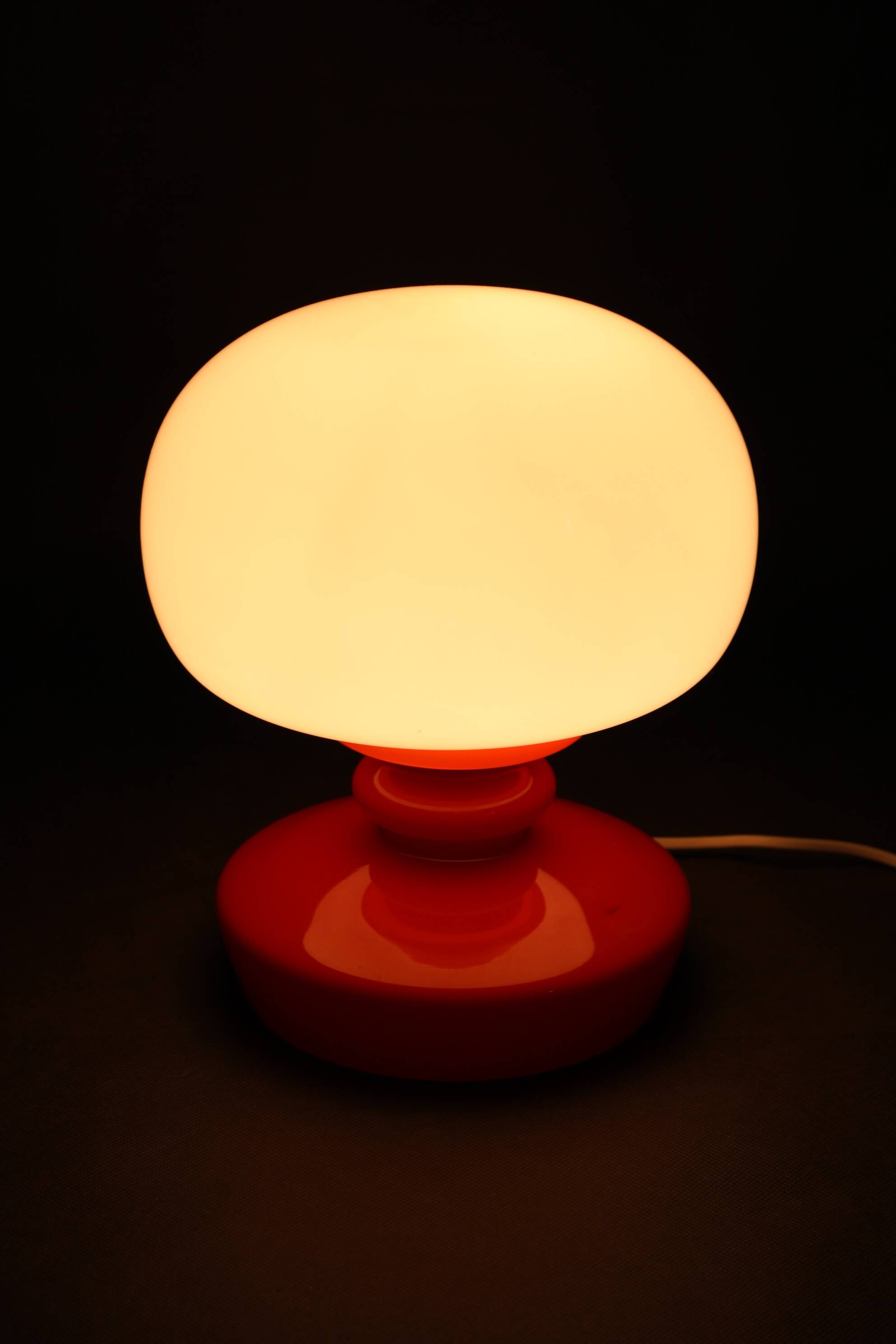1970s Stepan Tabery Opaline Glass Table Lamp, Czechoslovakia