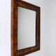 Square Biedermeier Antique 19th Century Walnut Wall Mirror, Vienna, 1850s