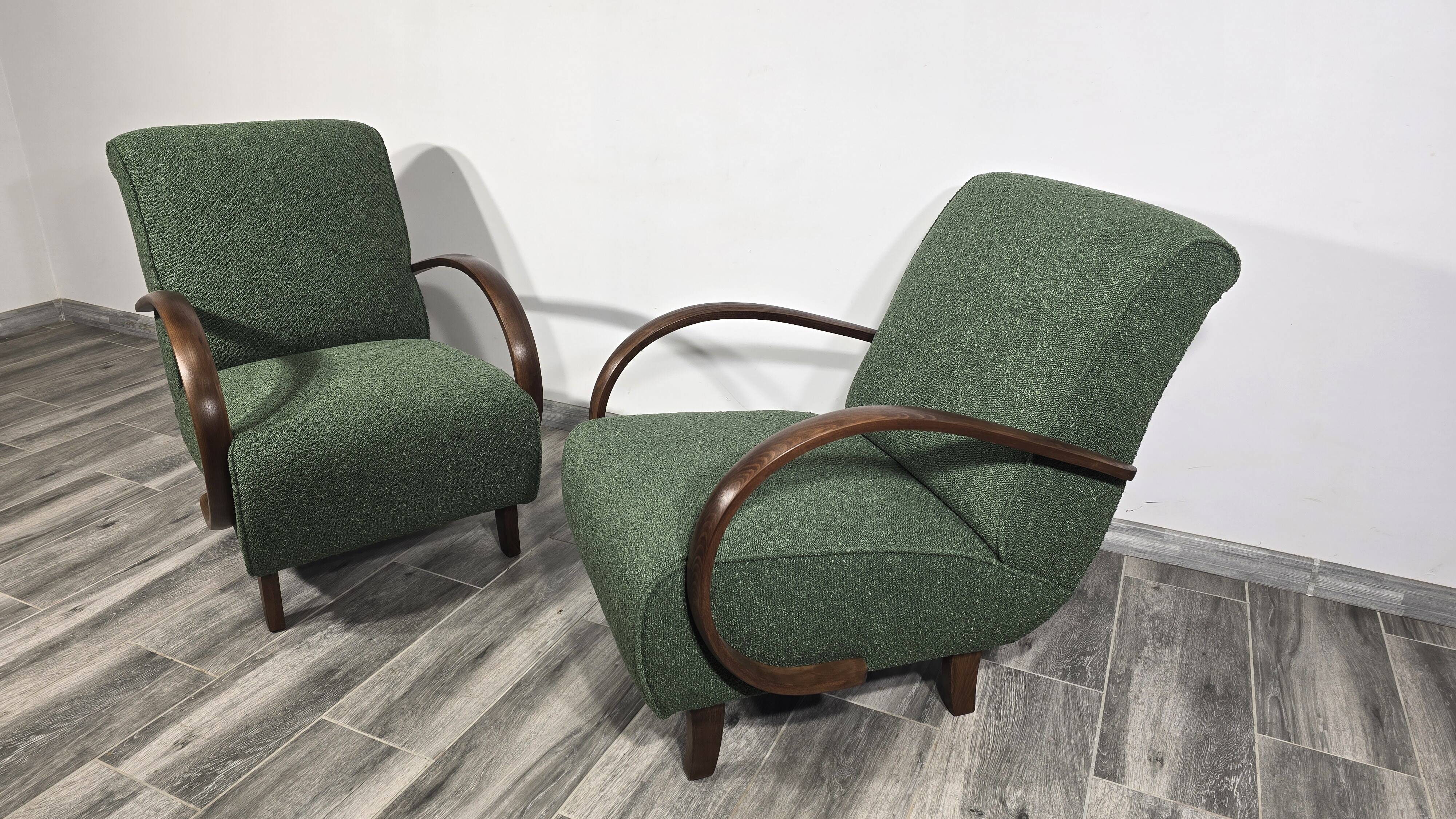 Fauteuils de Jindrich Halabala, années 1940, ensemble de 2
