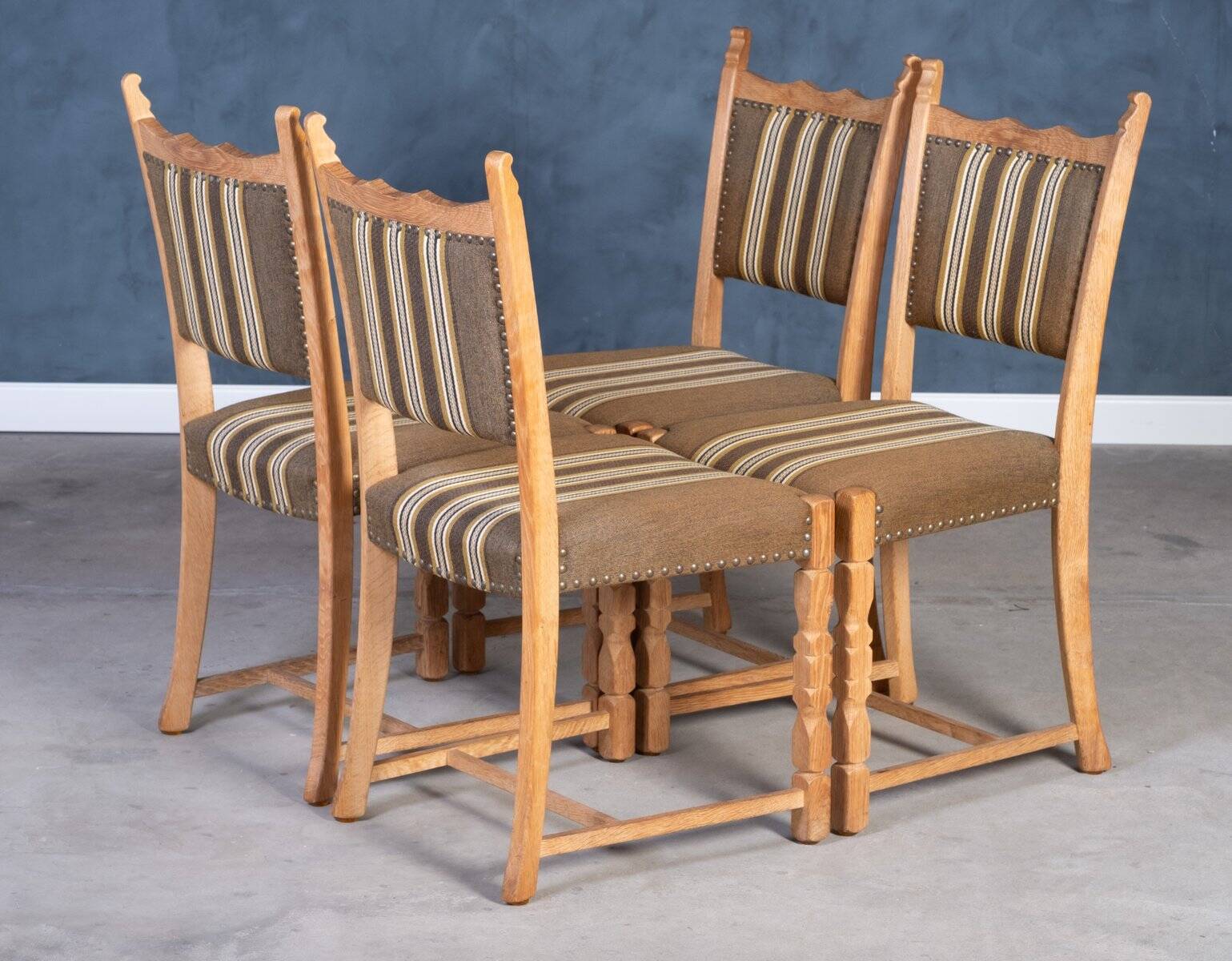 Vintage Oak Chairs, Denmark, 1960s, Set of 4
