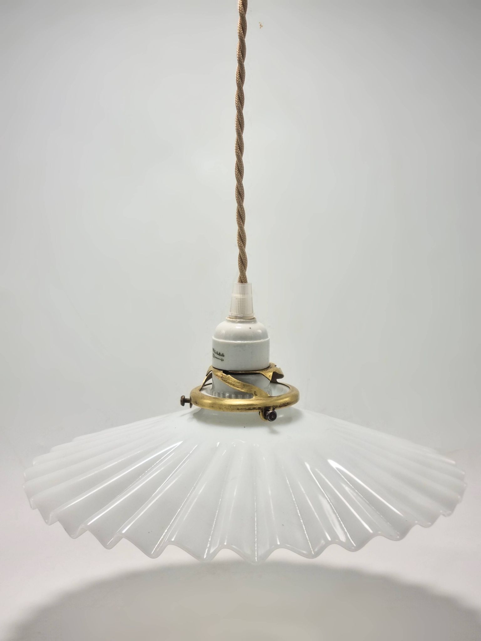 Opaline glass pendant light