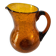 Pichet en verre soufflé bullé Biot signé – teinte ambre