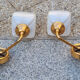 Pair of double wall lamps, tulips, Arlus edition, Paris, circa 50s