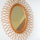Miroir en rotin vintage, 1960