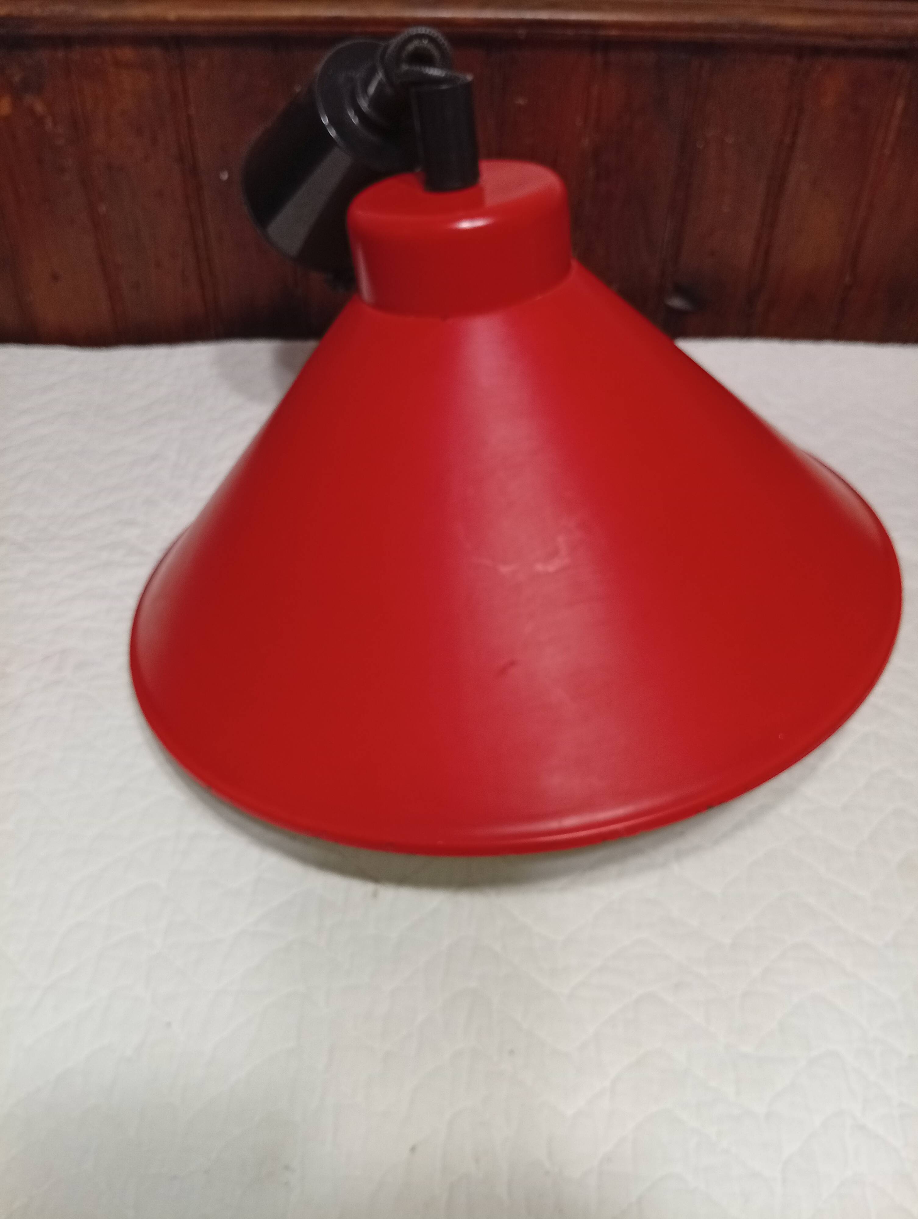 Vintage up and down pendant light in red and white lacquered metal