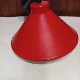 Vintage up and down pendant light in red and white lacquered metal
